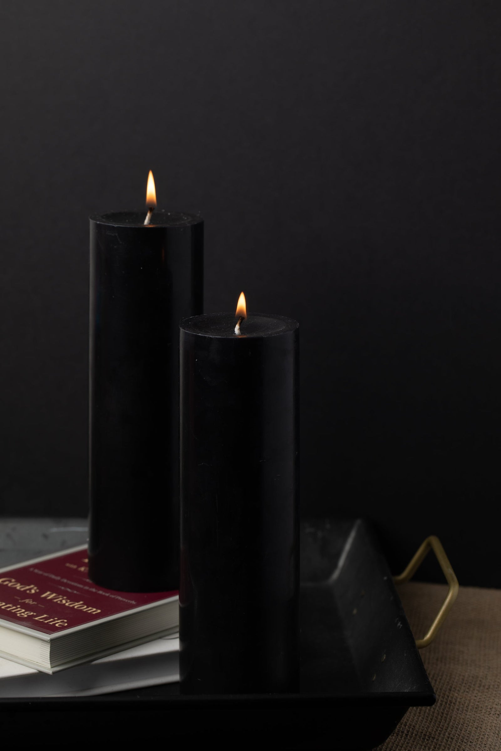 Richland Pillar Candles 3"x9" Black Set of 6