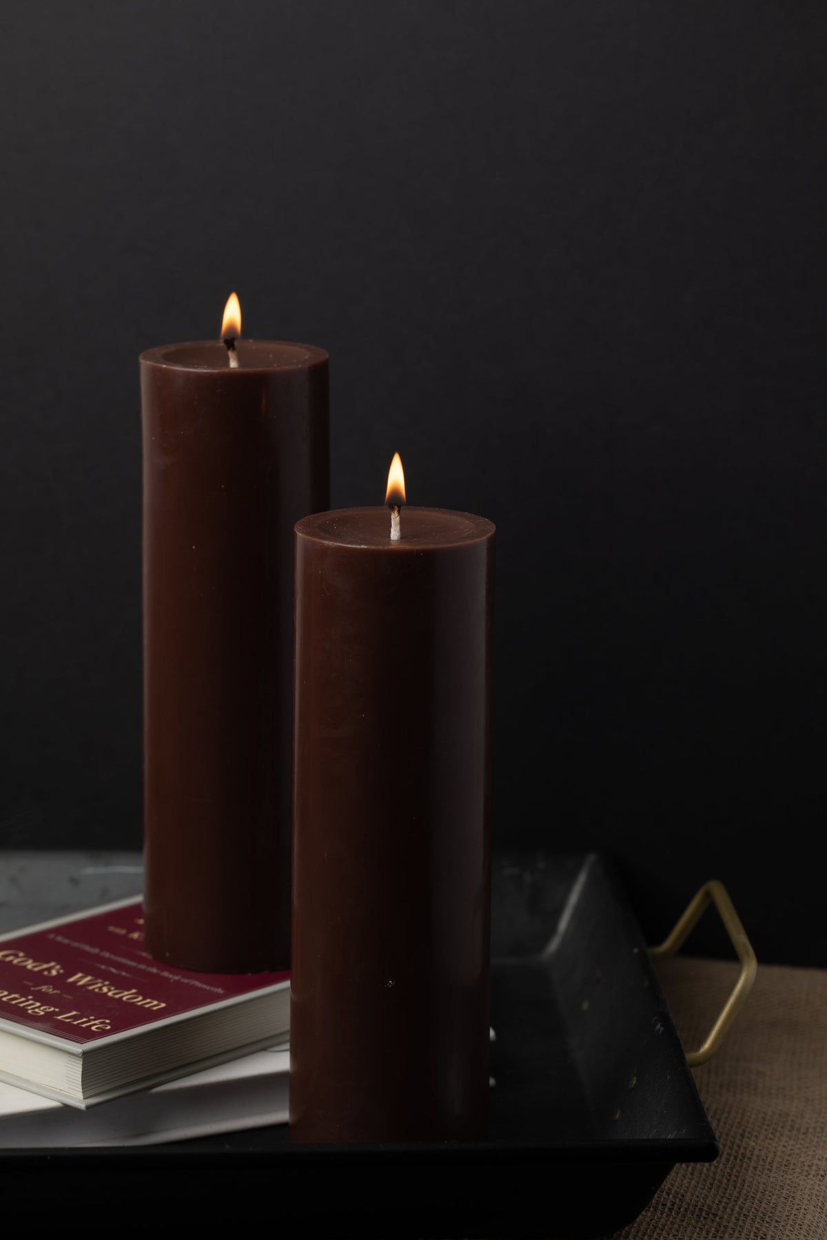 Richland Pillar Candle 3"x9" Brown - view 2