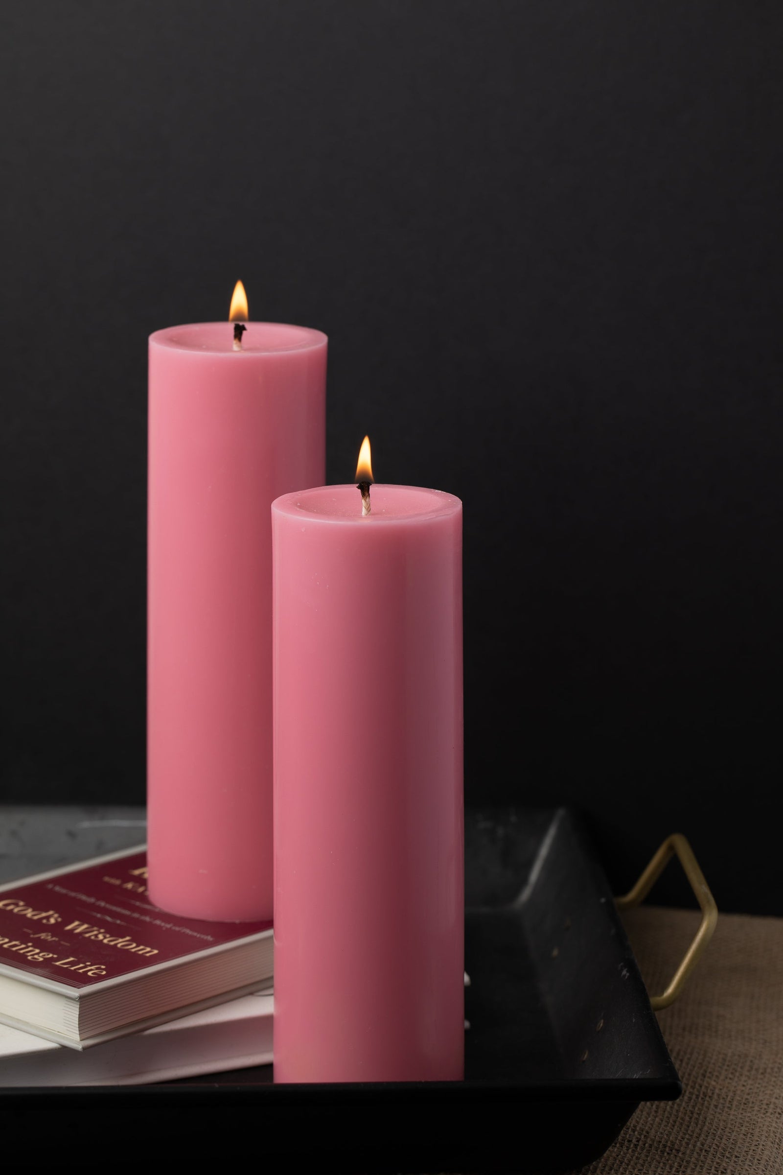 Richland Pillar Candles 3"x9" Pink Set of 12