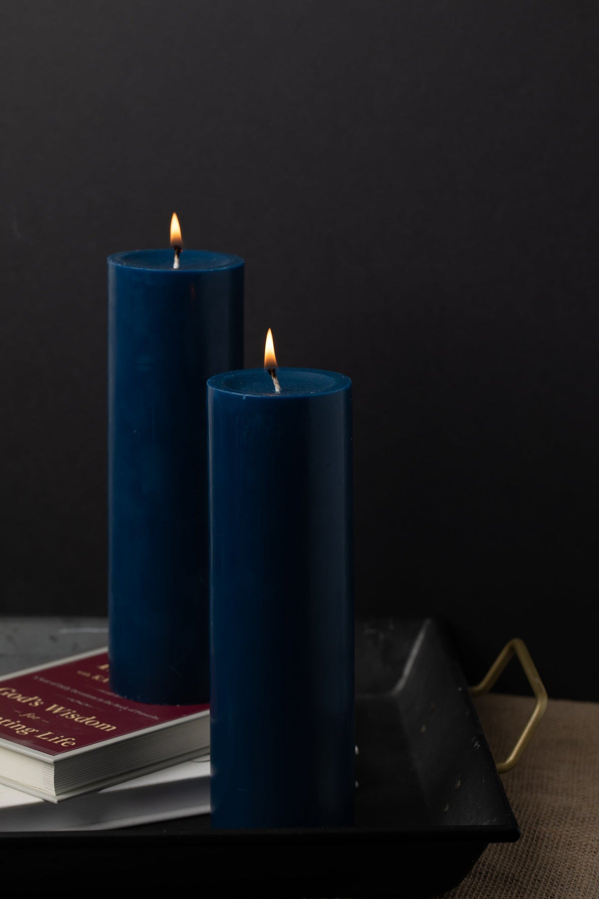 Richland Pillar Candle 3"x9" Navy Blue - view 2