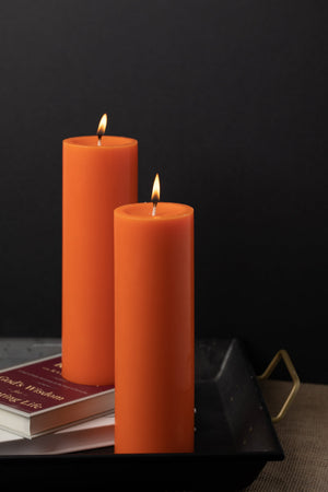 2 of 2: Richland Pillar Candle 3"x9" Orange
