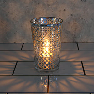 Richland Silver Lattice Glass Holder - Large