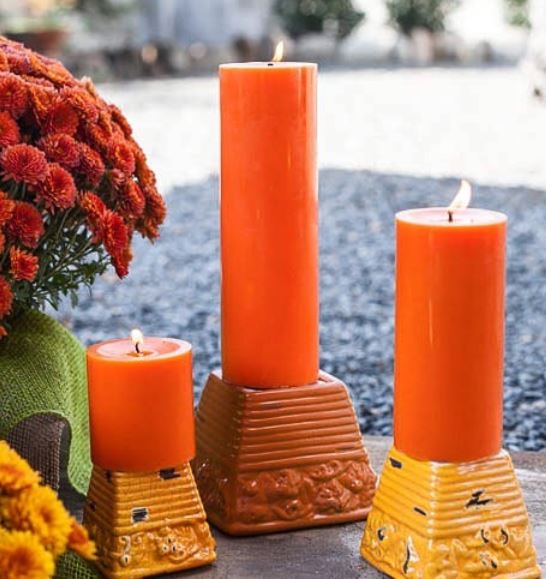 Richland Pillar Candles 3"x3", 3"x6" & 3"x9" Orange Set of 36 - view 2