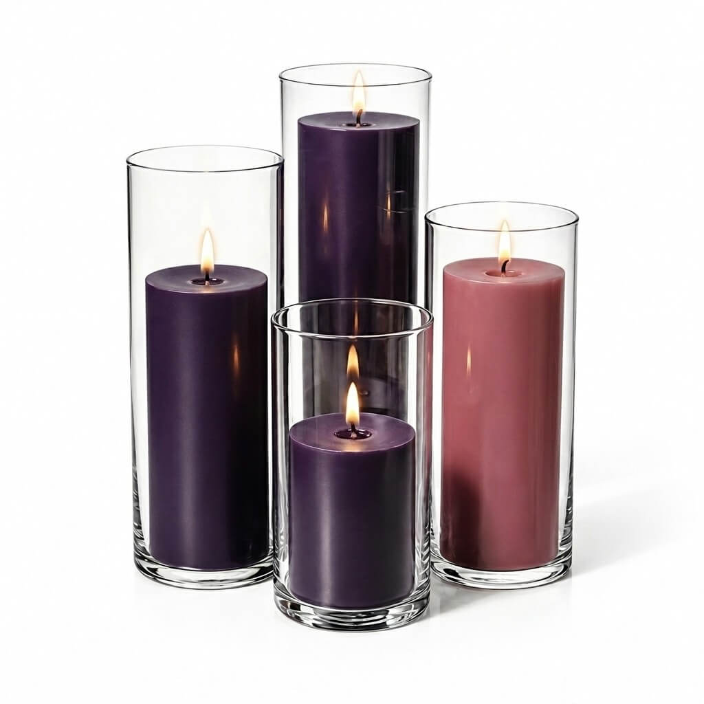 Richland Slim Pillar Candles & Cylinder Vases Set of 48 - view 18