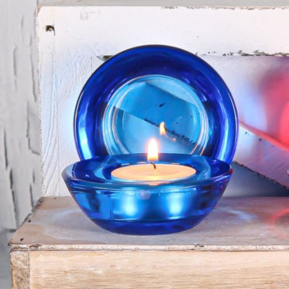 Eastland Chunky Tealight Candle Holder Blue Set of 12 - view 2