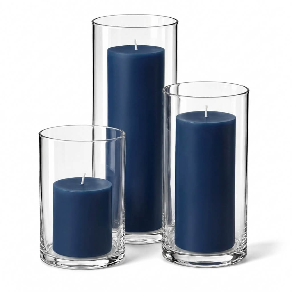 Richland Pillar Candles & Cylinder Vases Set of 3 - view 13