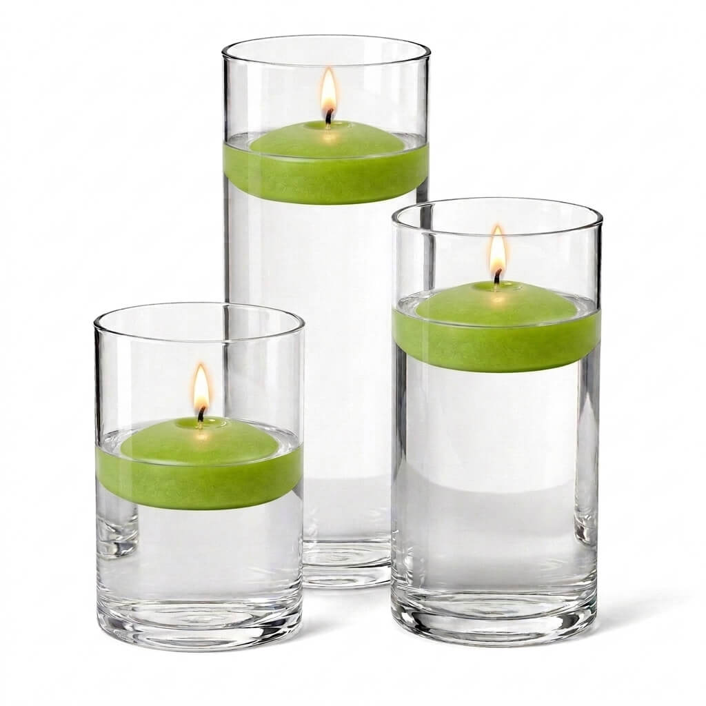 Cylinder Vase Centerpiece & Richland 3" Floating Candles Set of 18 - view 14
