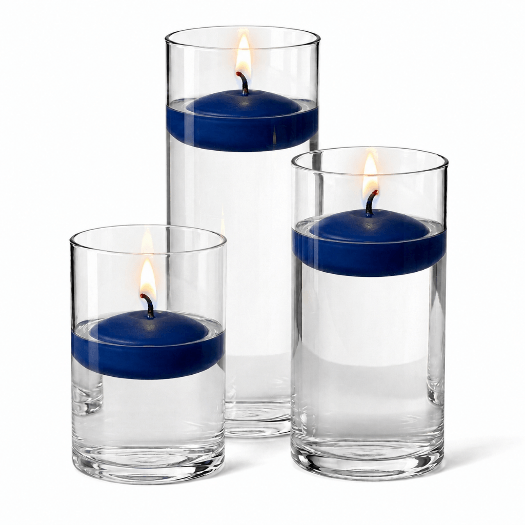 Cylinder Vase Centerpiece & Richland 3" Floating Candles Set of 12 - view 9