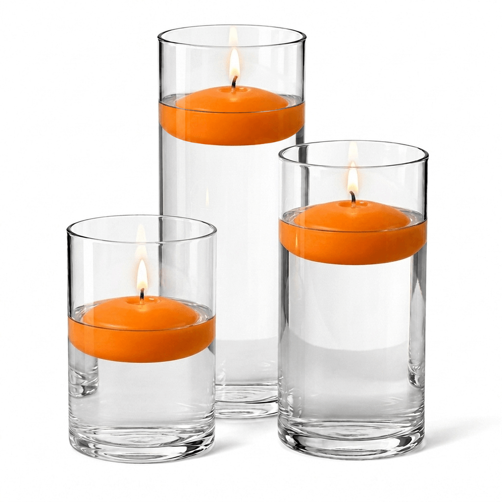 Cylinder Vase Centerpiece & Richland 3" Floating Candles Set of 18 - view 10