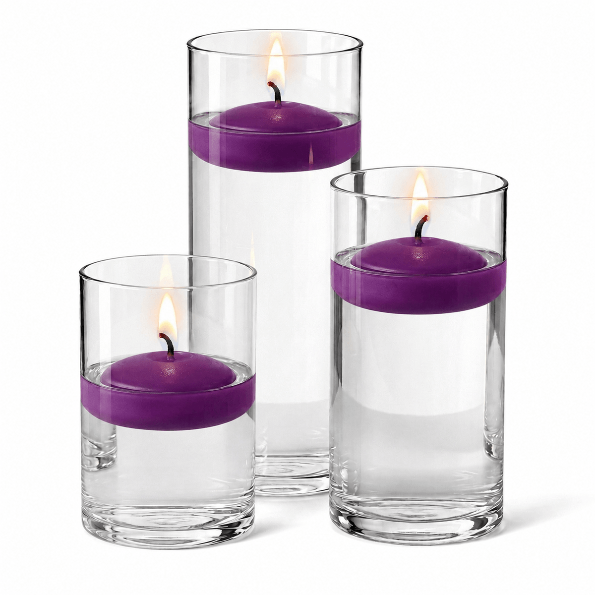 Cylinder Vase Centerpiece & Richland 3" Floating Candles Set of 18 - view 8