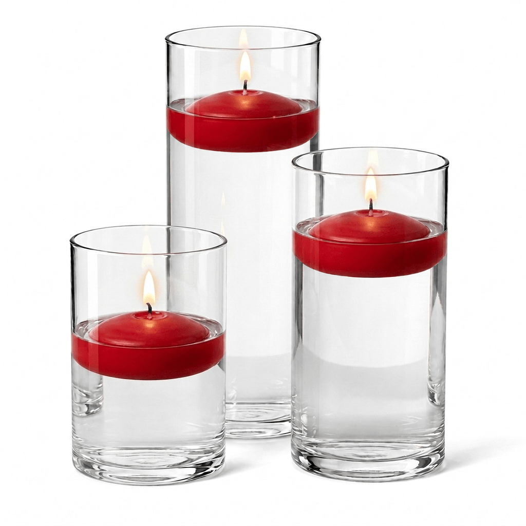 Cylinder Vase Centerpiece & Richland 3" Floating Candles Set of 12 - view 13