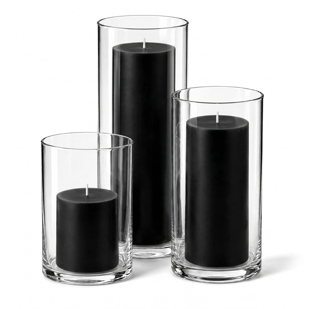 Richland Pillar Candles & Cylinder Vases Set of 3 - view 4