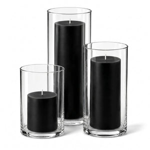 4 of 16: Richland Pillar Candles & Cylinder Vases Set of 3