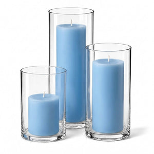 6 of 16: Richland Pillar Candles & Cylinder Vases Set of 3