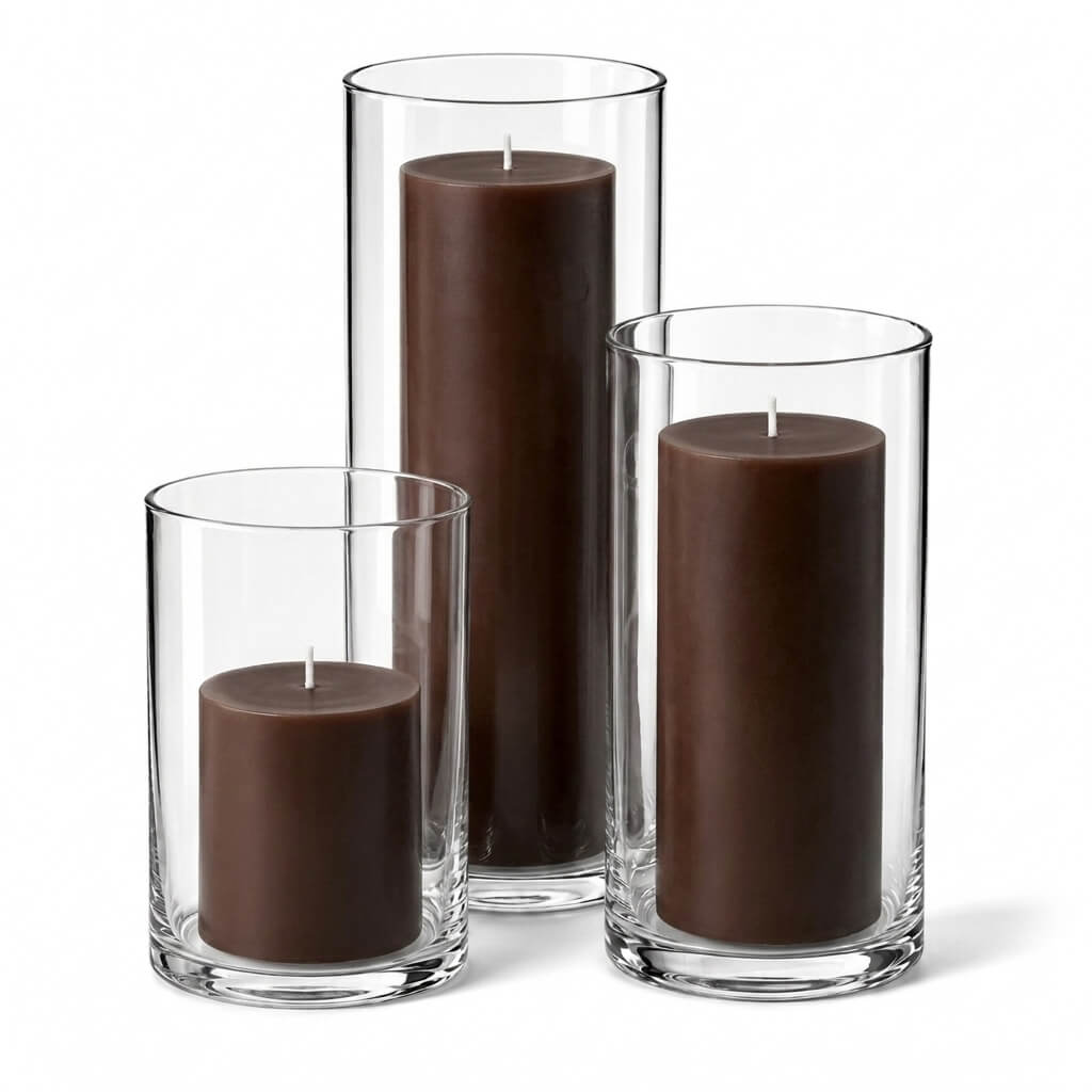 Richland Pillar Candles & Cylinder Vases Set of 3 - view 12
