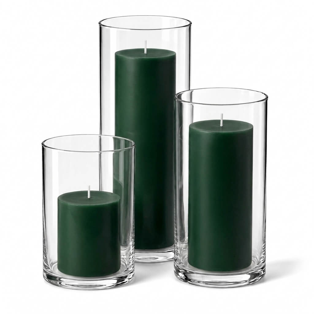 Richland Pillar Candles & Cylinder Vases Set of 3 - view 15