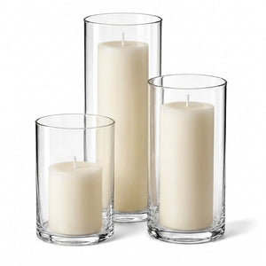 3 of 16: Richland Pillar Candles & Cylinder Vases Set of 3