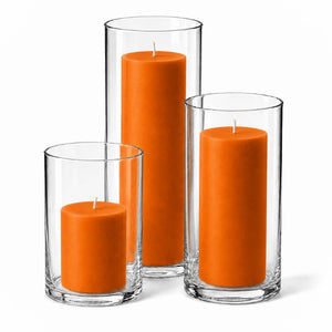 7 of 16: Richland Pillar Candles & Cylinder Vases Set of 3