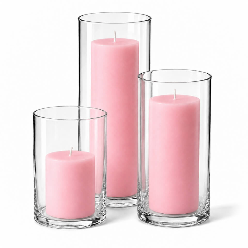 Richland Pillar Candles & Cylinder Vases Set of 3 - view 14