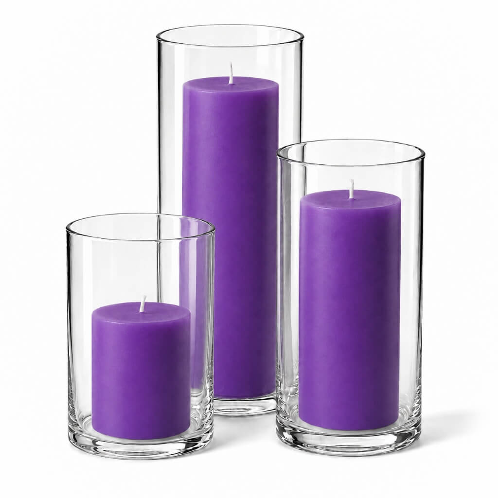 Richland Pillar Candles & Cylinder Vases Set of 3 - view 8