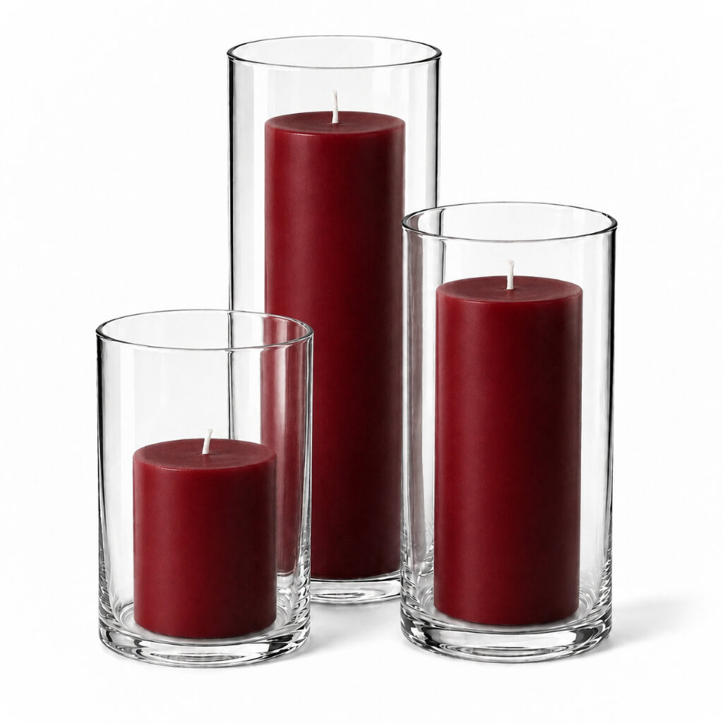 Richland Pillar Candles & Cylinder Vases Set of 3 - view 9