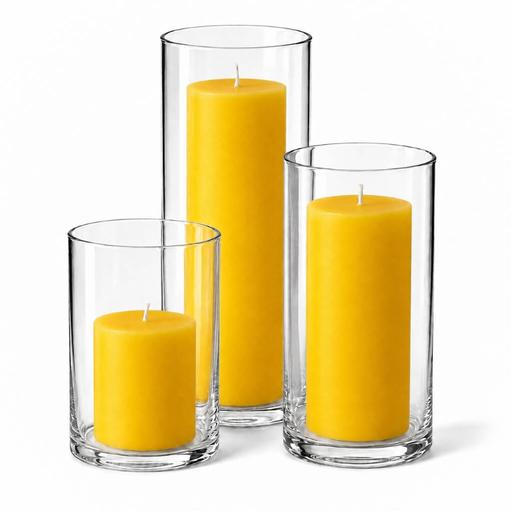 Richland Pillar Candles & Cylinder Vases Set of 3 - view 10