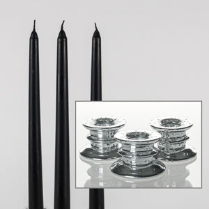 Richland Athena Taper Candle Holder & Richland 10" Taper Candles Set of 10 (Choose your color)