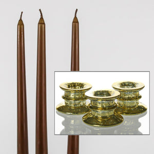 Richland Athena Taper Candle Holder & Richland 10" Taper Candles Set of 10 (Choose your color)