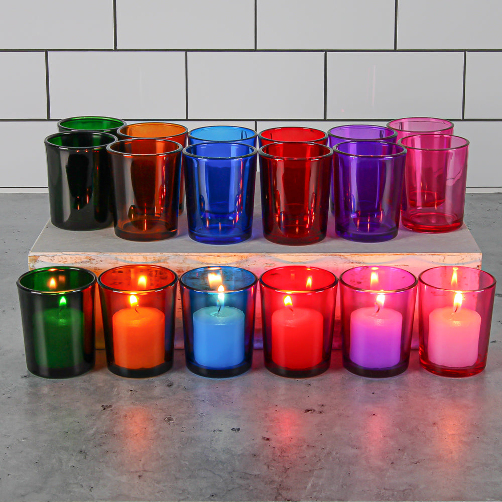 Richland Votive Candles & Eastland Colored Votive Holders Set of 12 - view 1