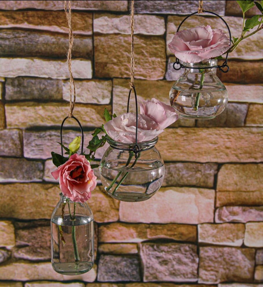 Richland Vintage Bottle Hanging Glass Vase Set of 12 - view 4
