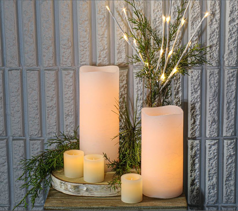 Richland 4" x 10" Large LED Pillar Candle with Wavy Top - view 2