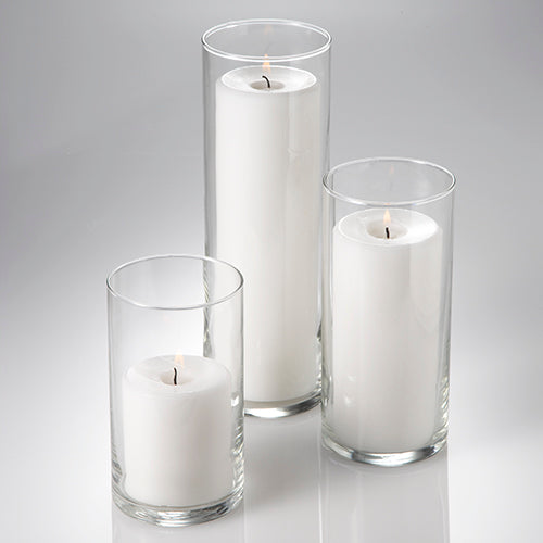 Eastland Cylinder Pillar Candle Holders 6" , 7.5" & 10.5" Set of 3