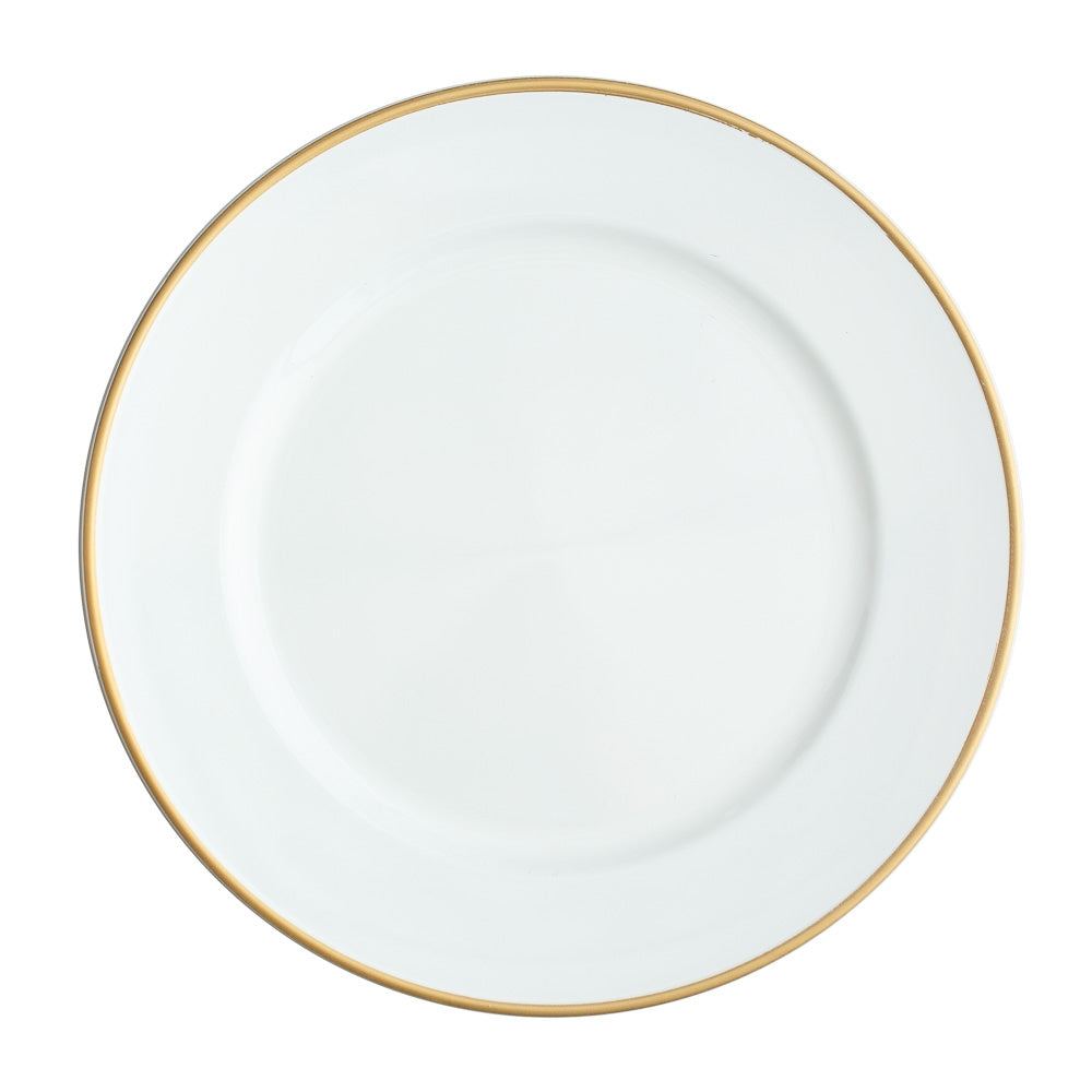 Richland 13" White with Gold Rim Charger Plate Set of 24 - view 1