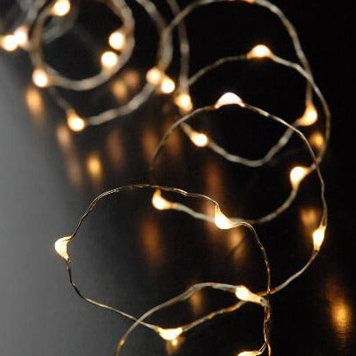 LED Fairy String Light Strand Warm White 5ft (30 bulbs) Battery-Operated