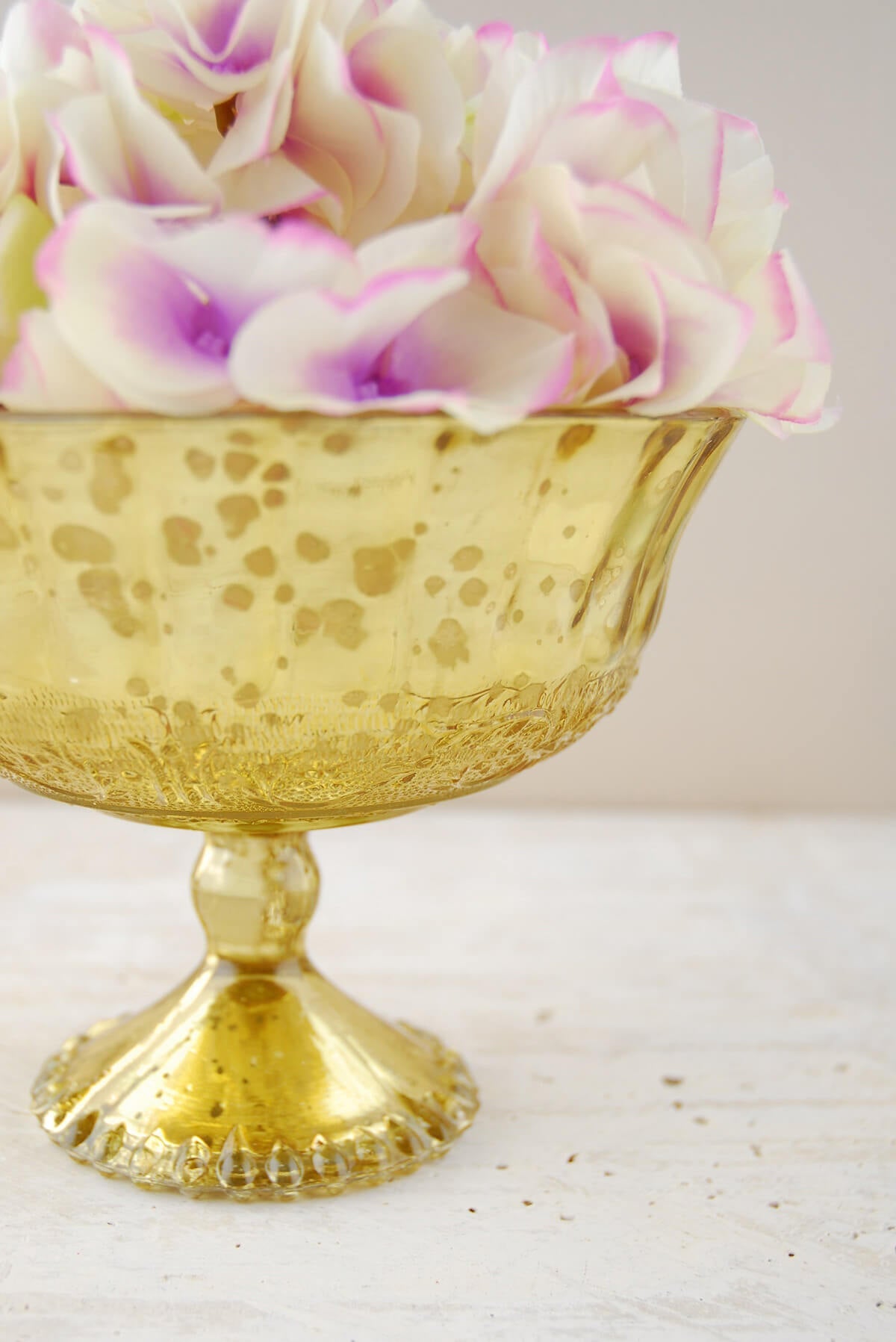 Mercury Glass Compote Gold 7x5.25in - view 2