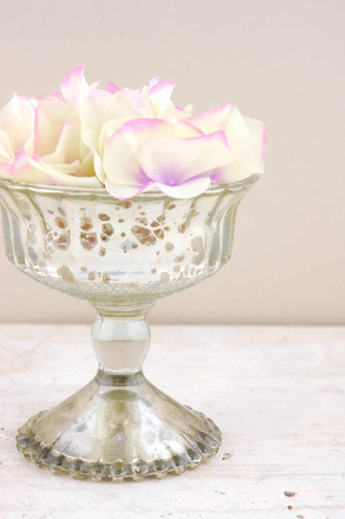 Silver Mercury Glass Compote  4.75in - view 2