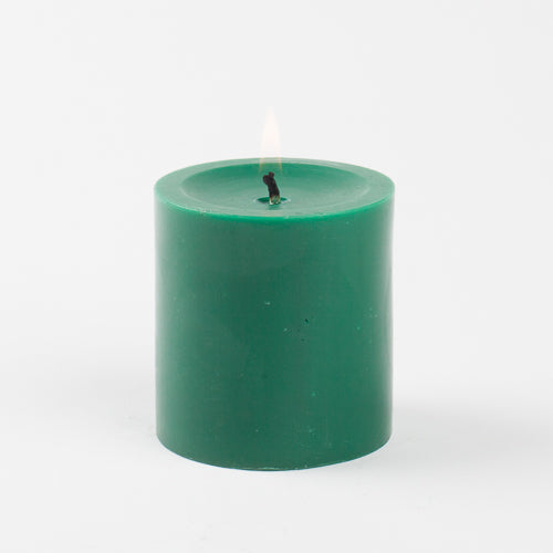 richland pillar candles 3 x3 dark green set of 48