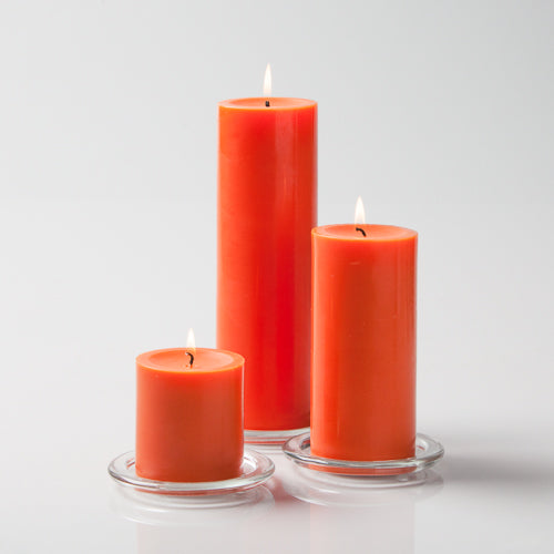 Richland Pillar Candles 3"x3", 3"x6" & 3"x9" Orange Set of 36 - view 1