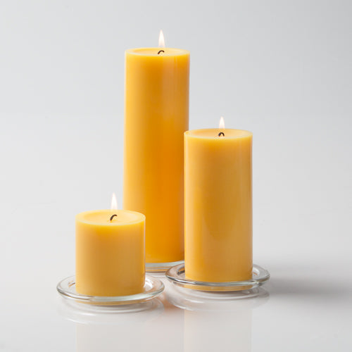 Richland Pillar Candles 3"x3", 3"x6" & 3"x9" Yellow Set of 36