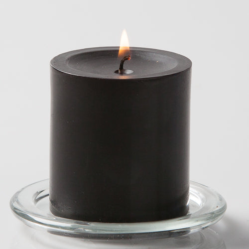 Black Pillar Candle 3"x3" - view 1