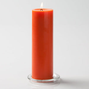1 of 2: Richland Pillar Candles 3"x9" Orange Set of 6
