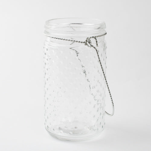 Eastland 7.5" Hanging Dotted Glass Jar with Handle Set of 12