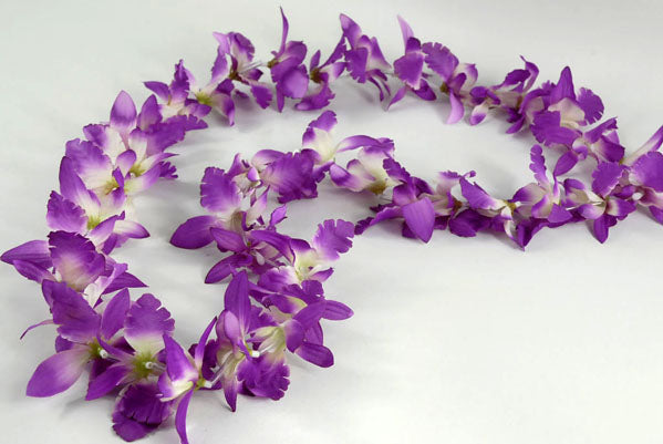 12 purple orchid flower leis