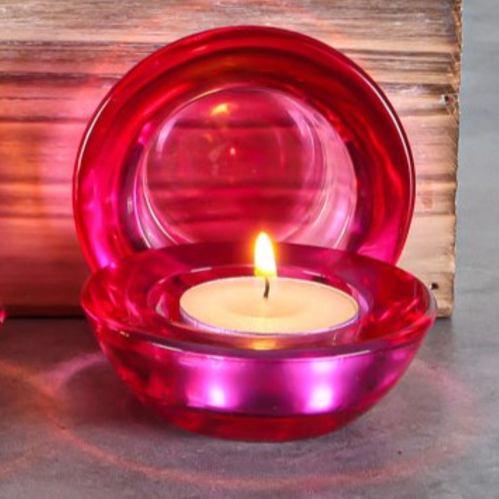 Eastland Chunky Tealight Candle Holder Pink Set of 12 - view 2