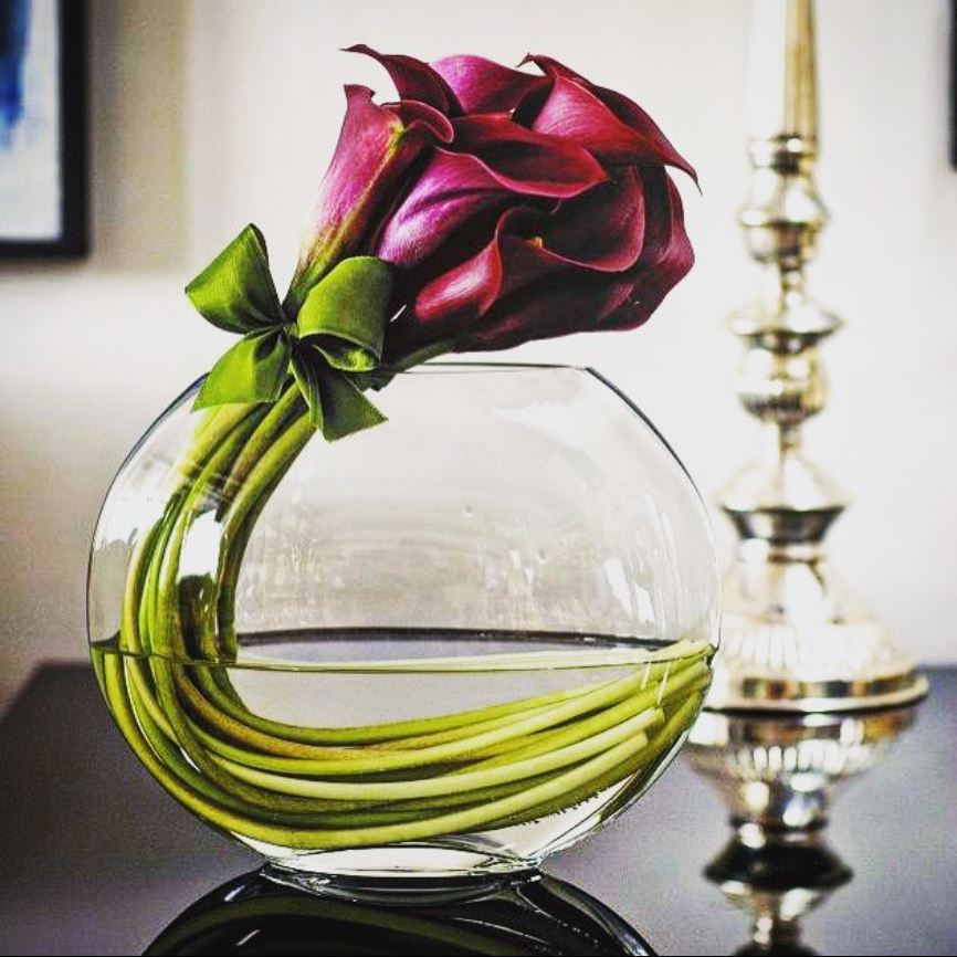 Round Glass Vase 10in