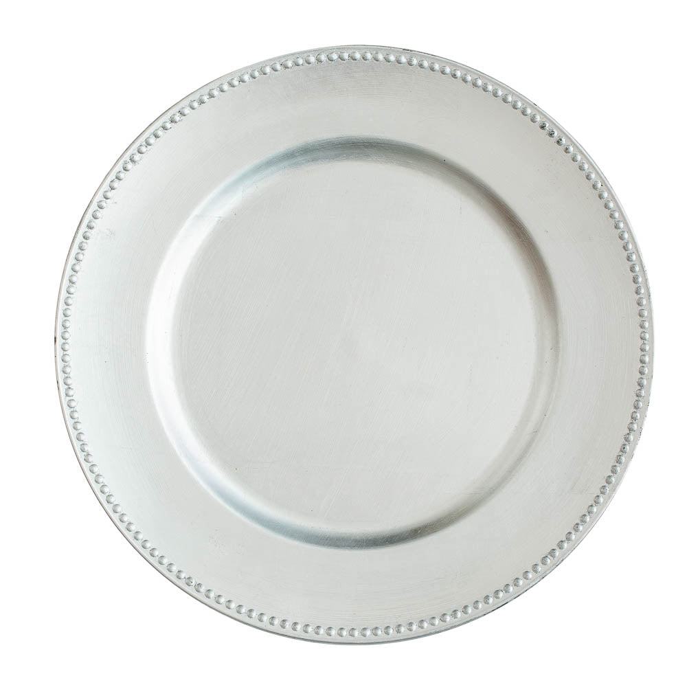 Richland Beaded Charger Plate 13" Silver Set of 12 - view 1