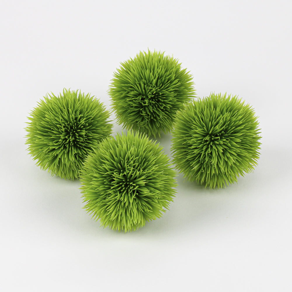 Faux Green Allium Grass Balls 2.5in (Set of 4)