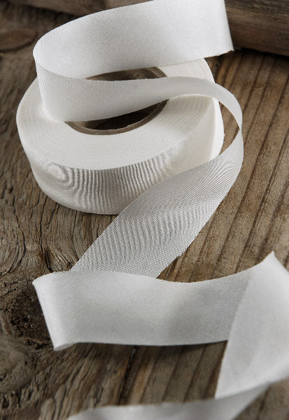 100% Silk Wedding Ribbon White 1 x 38 yds