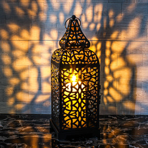 richland black moroccan temple metal lantern