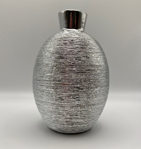 Richland Elegant Vase 6" Silver Ceramic